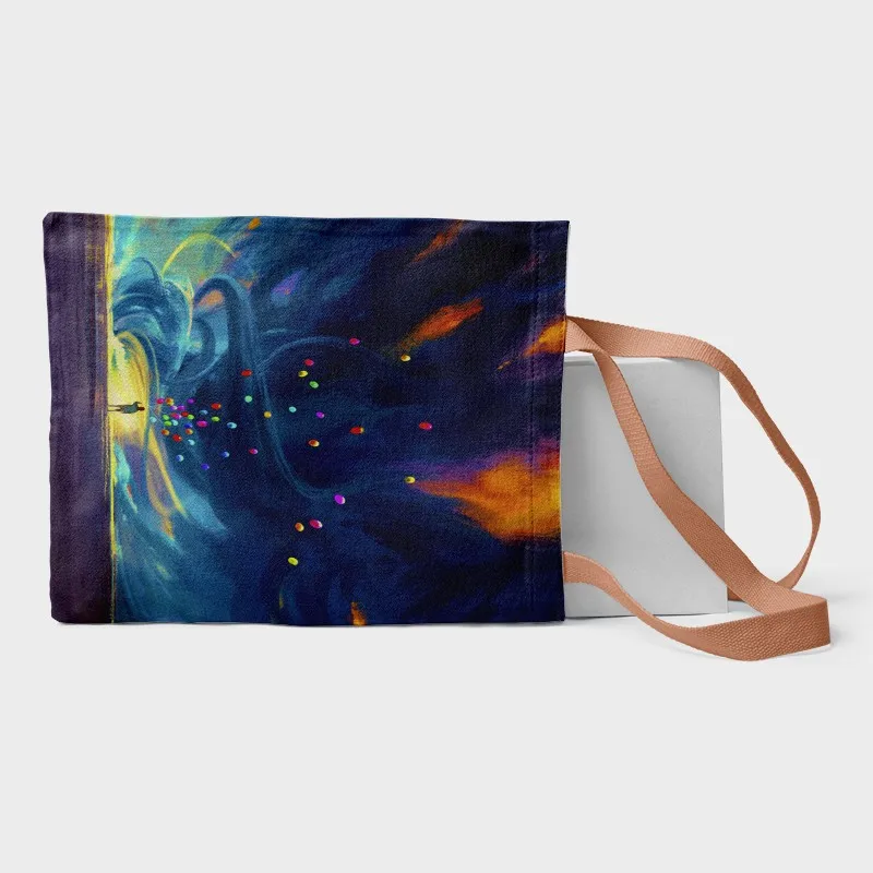 Little Prince Printed Shopping Bag For Unisex Fashion Casual Canvas Shoulder Bag Women Harajuku Simple Eco Reusable Handbags