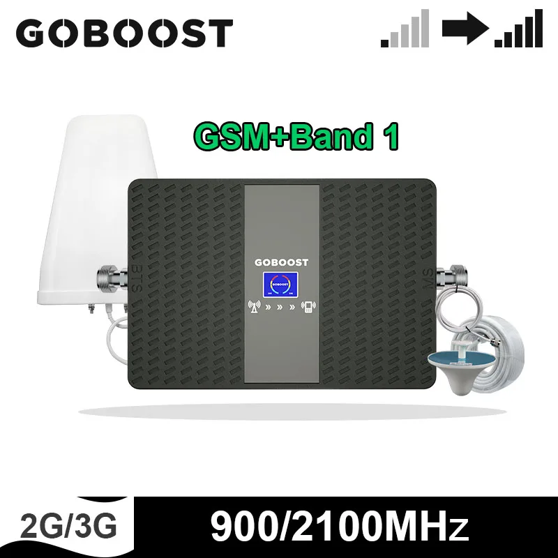 Двухдиапазонный усилитель сотового сигнала GOBOOST 2G GSM 900 МГц WCDMA 2100 МГц|Усилители