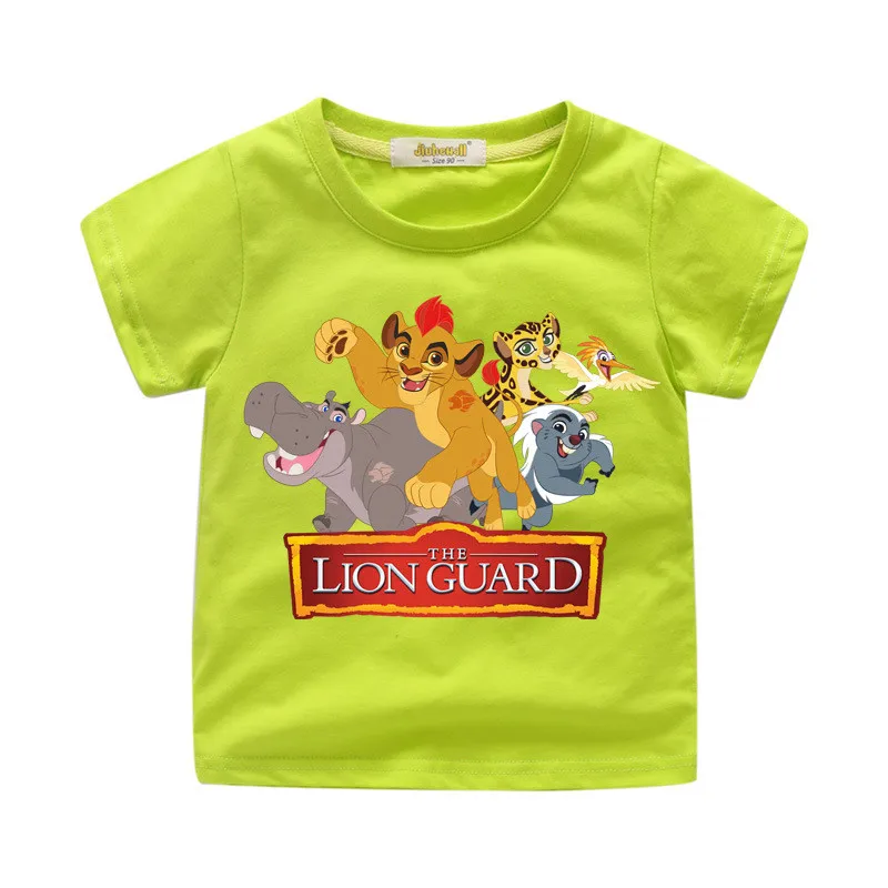 Одежда для маленьких мальчиков детские футболки с принтом льва, короля Симбы, охранника, футболка с короткими рукавами, хлопковая одежда детская футболка для мальчиков и девочек - Цвет: Picture color