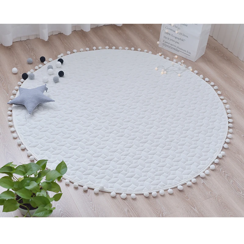 

Canvas Baby Playmat Baby Gym Mats Kids Games Rug Activity Crawling Children Tipi Teepee Tent Padded Mat for Baby Room Decor