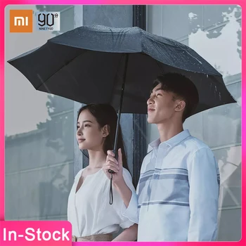 

New XiaoMi 90Fun Automatic Reverse Folding Umbrella Led Luminous Windproof Wind Resistant Umbrella UPF50 Anti UV With LED Light