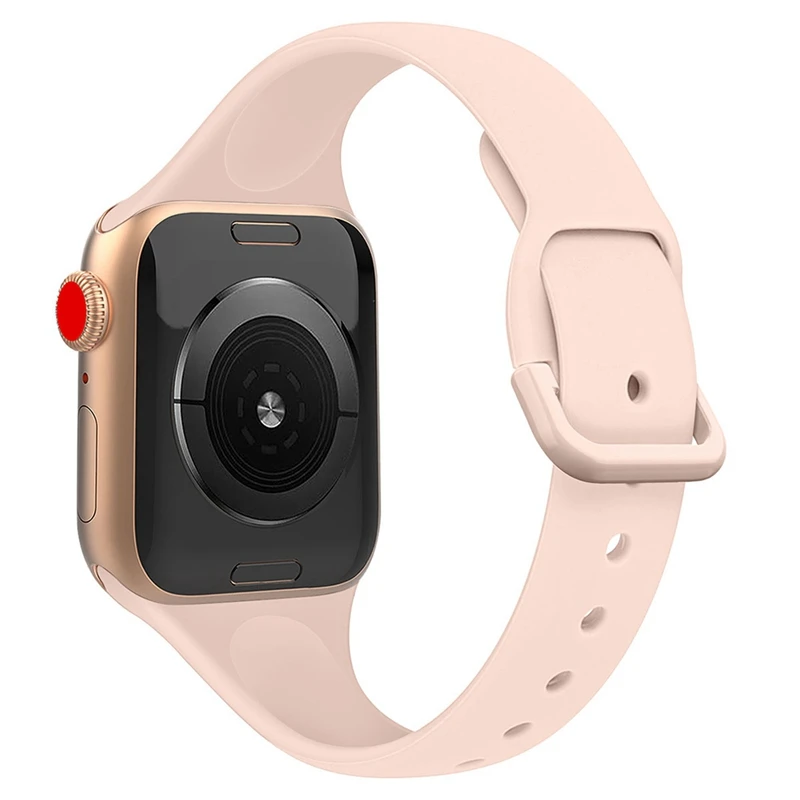 Тонкий ремешок для спортивных часов для apple watch band 44 мм 40 мм для iwatch 5 4 3 band 42 мм 38 мм correa узкий тонкий мягкий силиконовый ремень браслет