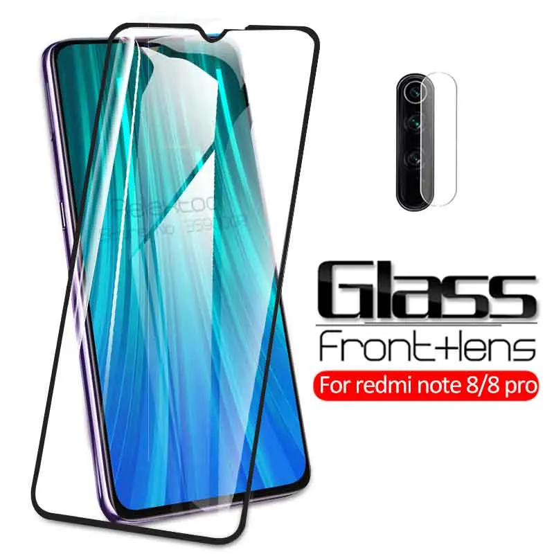 2 в 1 Защитное стекло для xiaomi redmi note 8 pro защита экрана закаленное xiomi note8 8pro пленка
