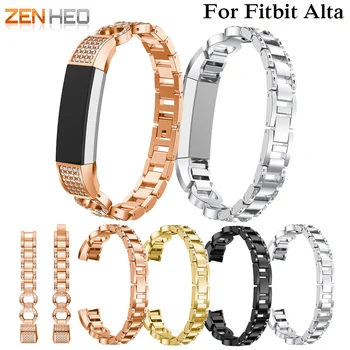 

for Fitbit alta 8 word diamond steel strap fits for Fitbit Alta HR unisex frontier / classic fashion metal wristband accessory