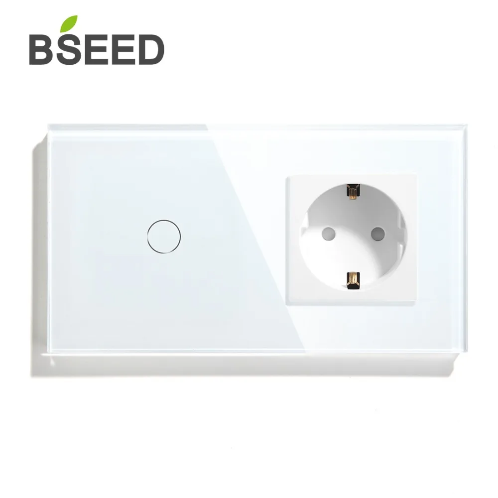 BSEED, 1 комплект, 2 комплекта, 3 комплекта, 1 способ, 2 способа, сенсорный выключатель, стандарт ЕС, розетка с черным, белым, золотым, кристальным стеклом, панельные переключатели