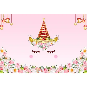 

Custom digital printing cloth pink unicorn photo backgrounds for birthday party portrait banner photography backdrops