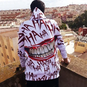 

Haha Joker Funny Hooded Sweatshirt Hoodies Men Women Hip Hop Autumn Streetwear 3d Print Hoody Tracksuit Unisex Couples Clothes