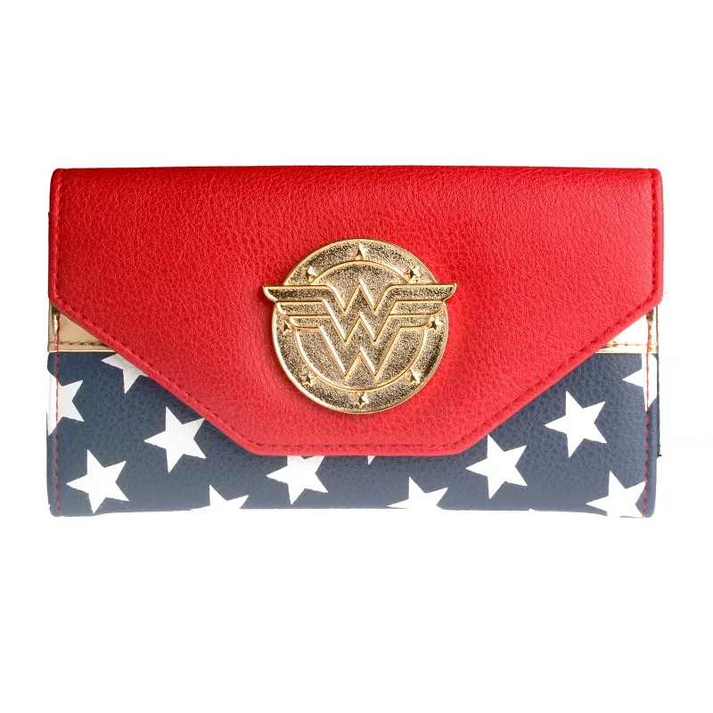 

Wonder Woman wallet double buckle tri fold flap purse