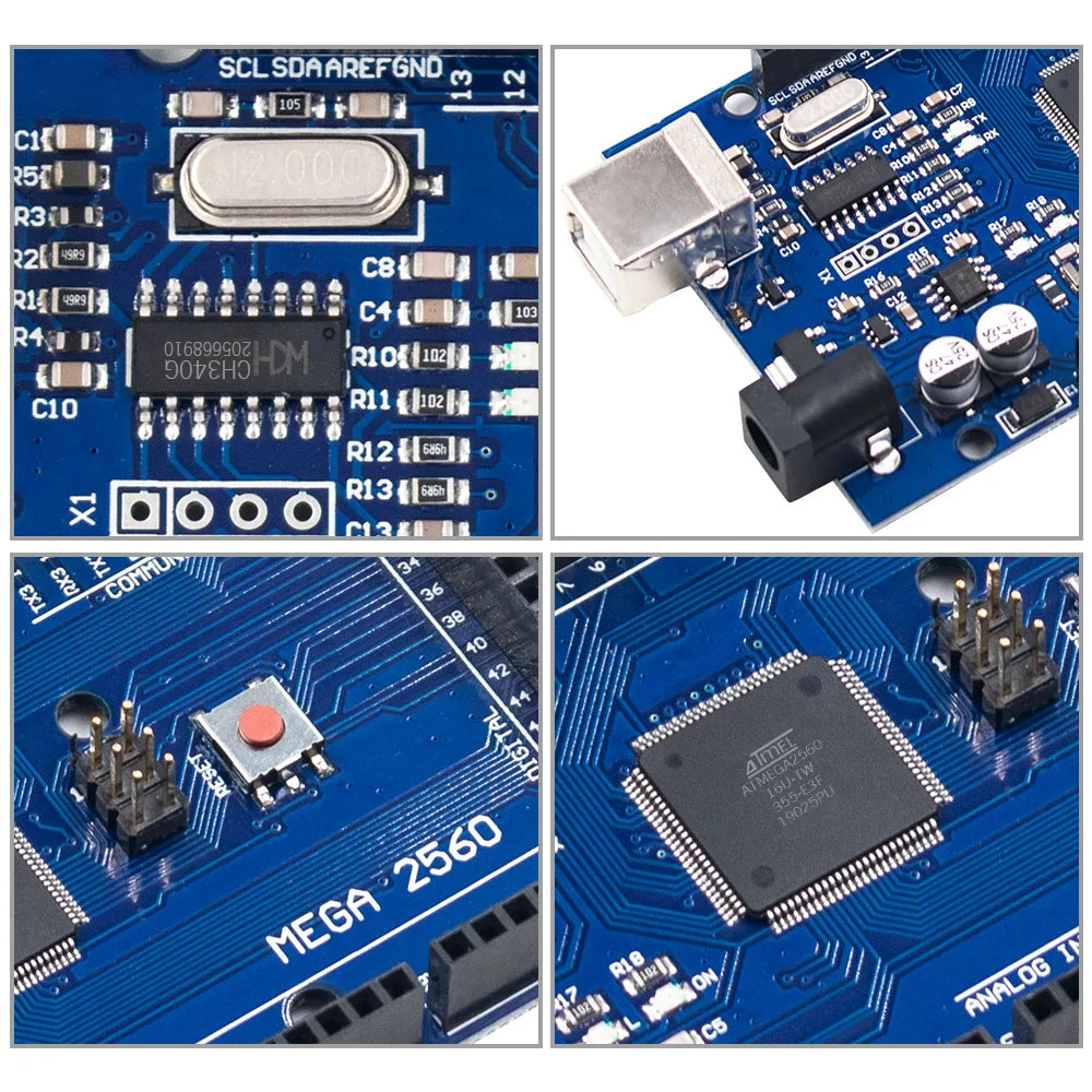 Плата Mega 2560 R3 Mega2560 REV3(ATmega2560-16AU CH340G) с usb-кабелем, совместима с Arduino