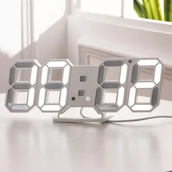 

3d Led Digital Wall Clock Modern Design European Thermometer Luminous Wall Clock Plastic Reloj De Pared Digital Watch DE50WC