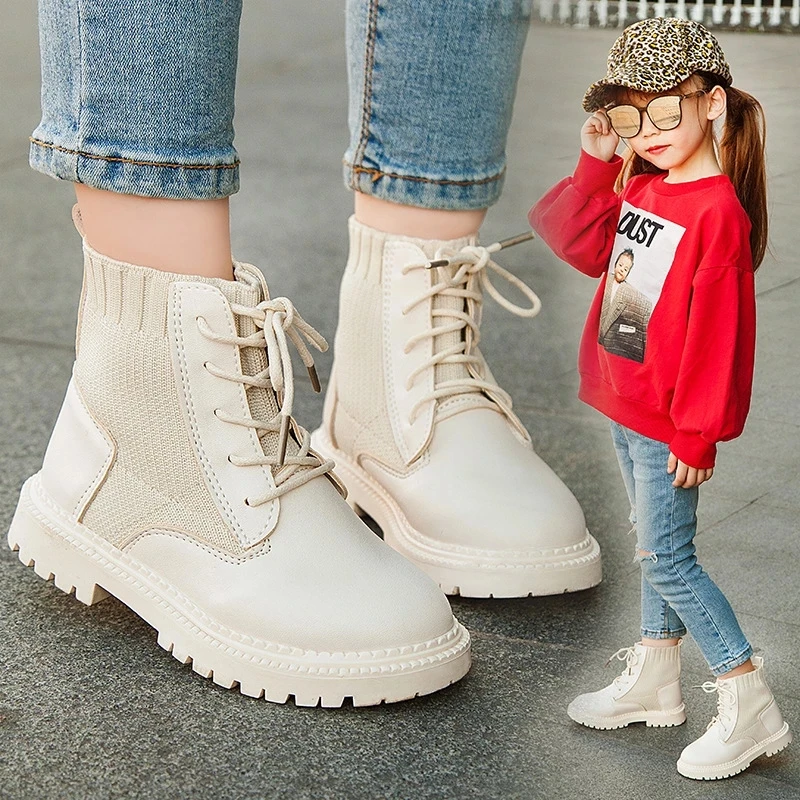 Botas Martin niños niñas, zapatos de calcetines de tejido, a moda, cálidos, Otoño e Invierno - AliExpress Madre y niños