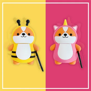 

Earphone Case For Airpods 1 2 Case Soft Silicone 3D Cute Dinosaur Cartoon Bee Dog Headphone Cover For Apple Air pods Pro 3 Case