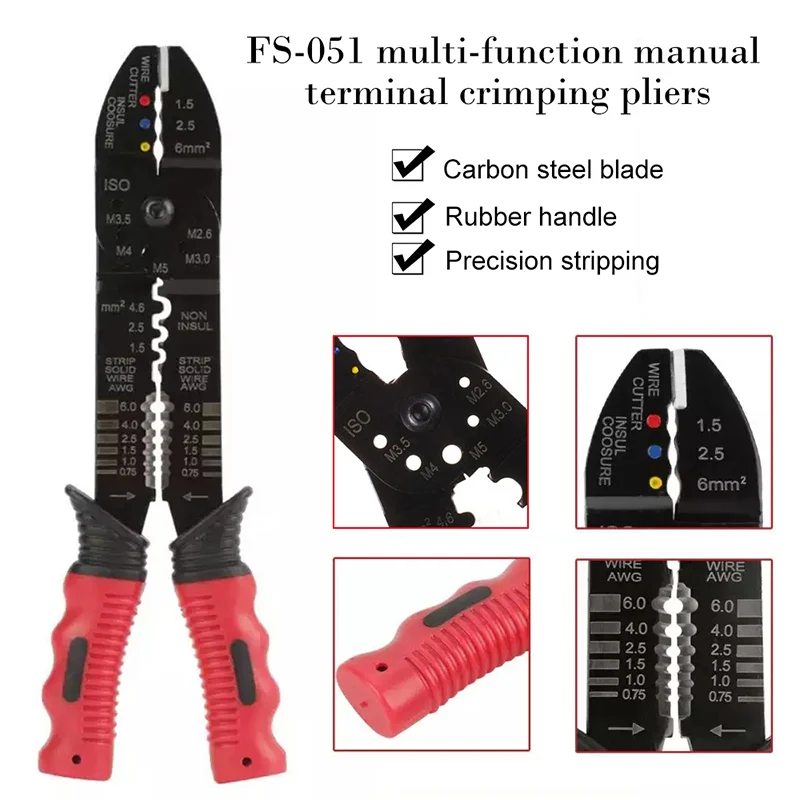 

Urijk 1 Piece Crimping Pliers For Cutting And Stripping Wires Crimping Pliers Stripping Wire Crimper Cable Cutter Crimper