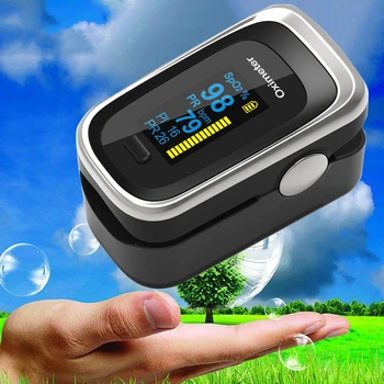 

Finger Pulse Fingertip Oled Oximeter SPO2 PR PI RR Blood Oxygen With Respiratory Rate Oximetro De Pulsioximetro Dedo with case