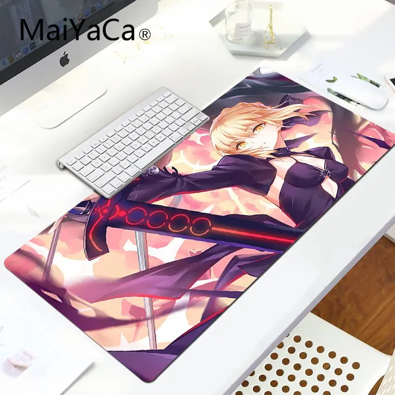 MaiYaCa мультфильм черный Saber Joan of Arc beauty девушки прочный резиновый коврик для мыши подставка для ноутбука игровой Lockedge мыши коврик для мыши