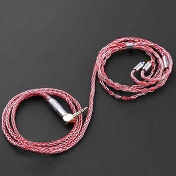 

1.2m 8 Core L Plug 3.5mm For Shure Single Crystal Plated Silver And Copper Replacement Upgrade Earphones Cable DIY Handmade