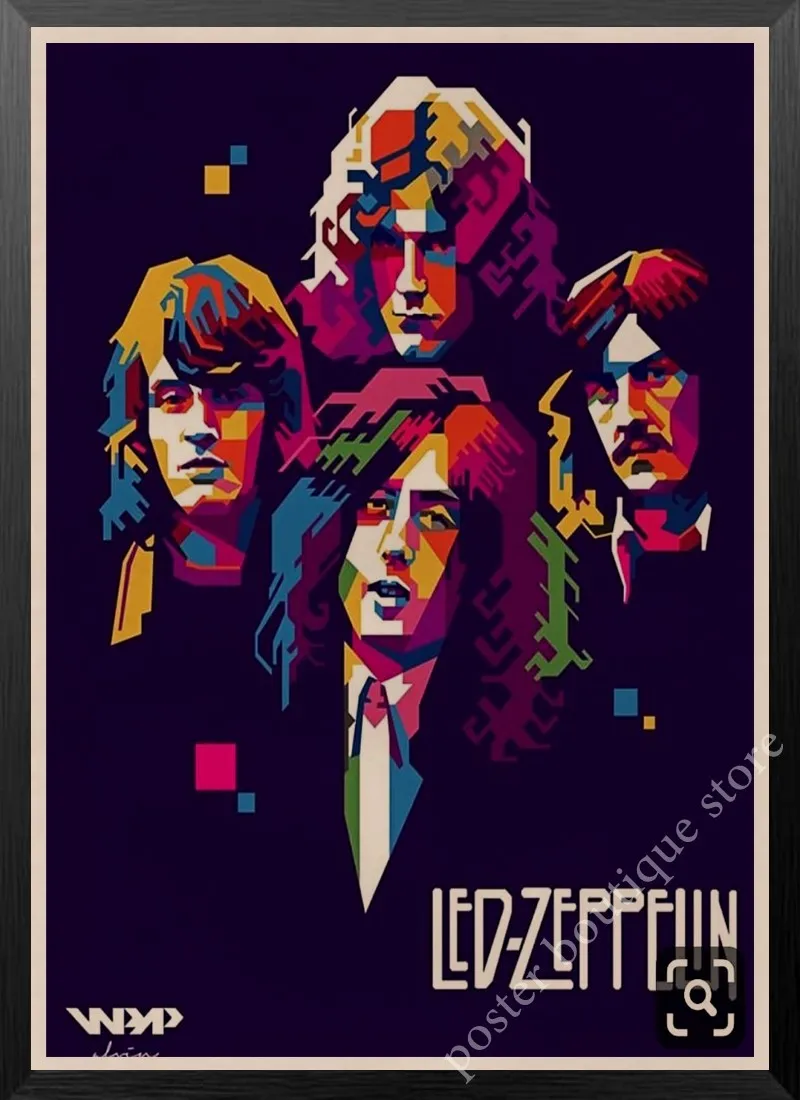 Led Zeppelin рок-н-РОЛ постер, Jimmy страница, Роберт Плант винтажные наклейки домашний Декор наклейки на стену девять процентов/4 - Цвет: 9