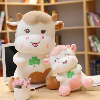 

23-40cm cute obedient cow plush toy doll children soft cute sleeping pillow doll girl lover birthday gift home bedroom decoratio