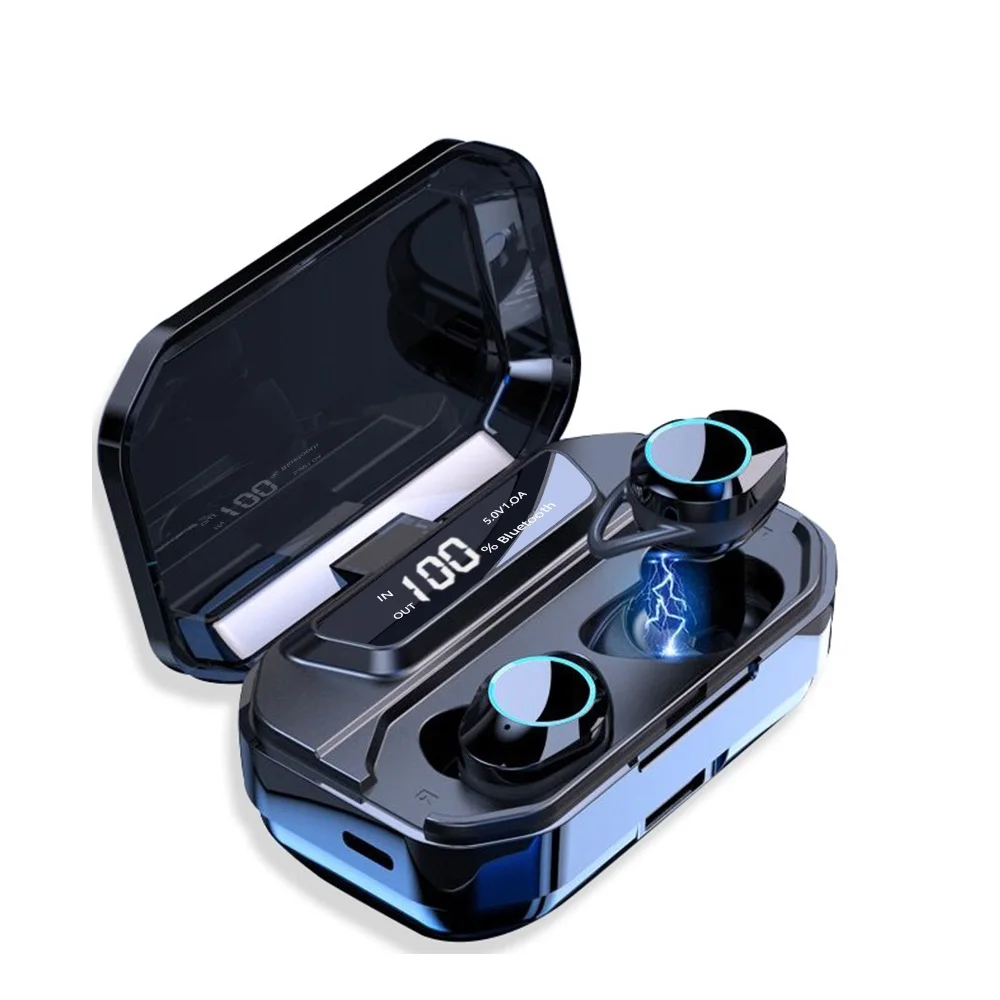 Беспроводные наушники Bluetooth, Hi-Fi, TWS, Air buds, светодиодный дисплей, сенсорные HD стерео наушники с шумоподавлением, игровая гарнитура - Цвет: 3300mah