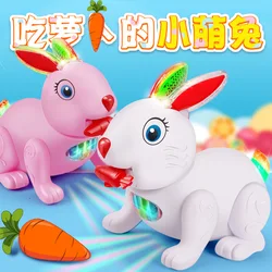 Jouet électrique pour enfant, lapin qui saute, mignon, amusant, coloré, musique légère, simulation, animaux de compagnie 