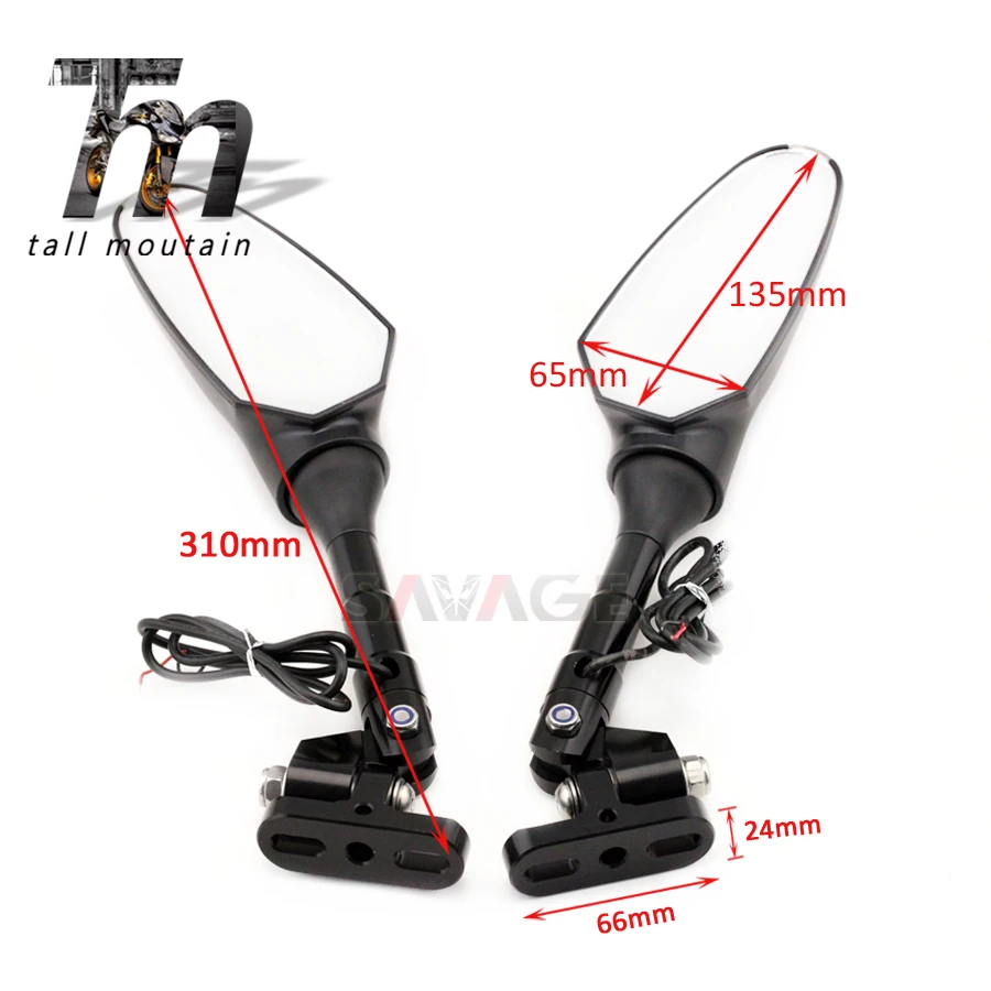

Rearview Mirrors For HONDA CBR 650F CBR650F 2014-2018 15 16 17 Motorcycle Adjustable Side Rear View Mirror LED Turn Signal