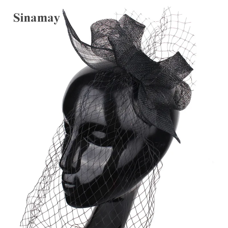 

Сетчатые свадебные головные уборы Sinamay для женщин, Вуалетка в церковную сетку, головной убор для женщин, аксессуары для волос для чая