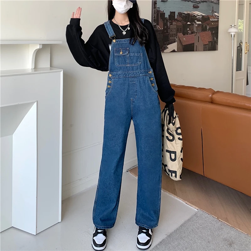 Jeans women's wear large fat mm fashionable design sense work clothes conjoined pants high waist loose conjoined pants s-5x200kg ripped jeans