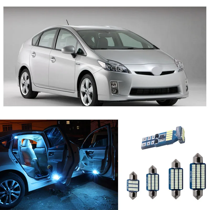 8pcs Car Led Bulbs White Lights Interior Kit For Toyota Prius / Prius C