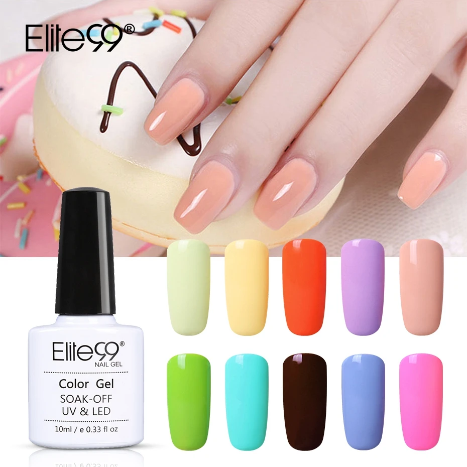 

Elite99 10ml Macaron Color UV Gel Nail Polish Semi Permanent UV Gel Varnish DIY Nail Gel Paint Soak Off Polish Gel For Nail Art