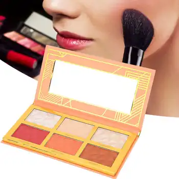 

6 Colors Highlighter Contour Blush Powder Face Long-Lasting Pigmented Makeup Powder