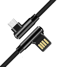 90 Degree Double Elbow Music Mobile Phone Charging Line Android Data Transmission for Apple Nylon Type-c Charge Cable FDC11