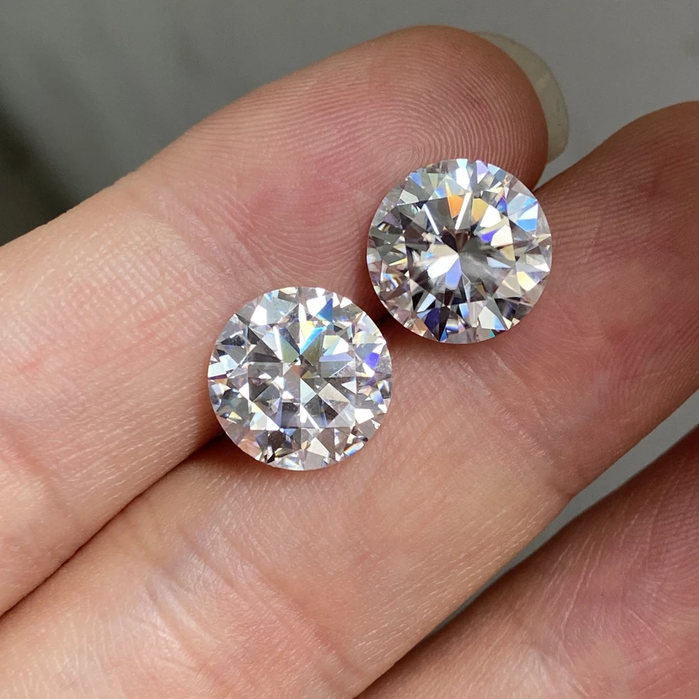 14mm Round Brilliant Cut VVS1 White GH Moissanite Diamond 10 Carats GRA Lab Grown Gemstone In Stock