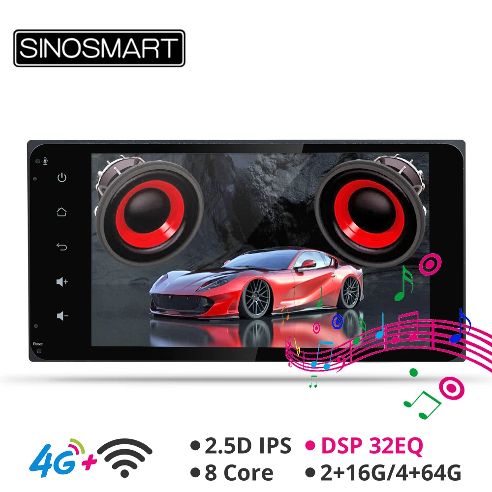 Sinosmart для Toyota RAV4/Corolla/Vios/Hilux Land Cruiser/фортунер Прадо 2006-2010 gps навигация радио 2.5D ips/QLED экран