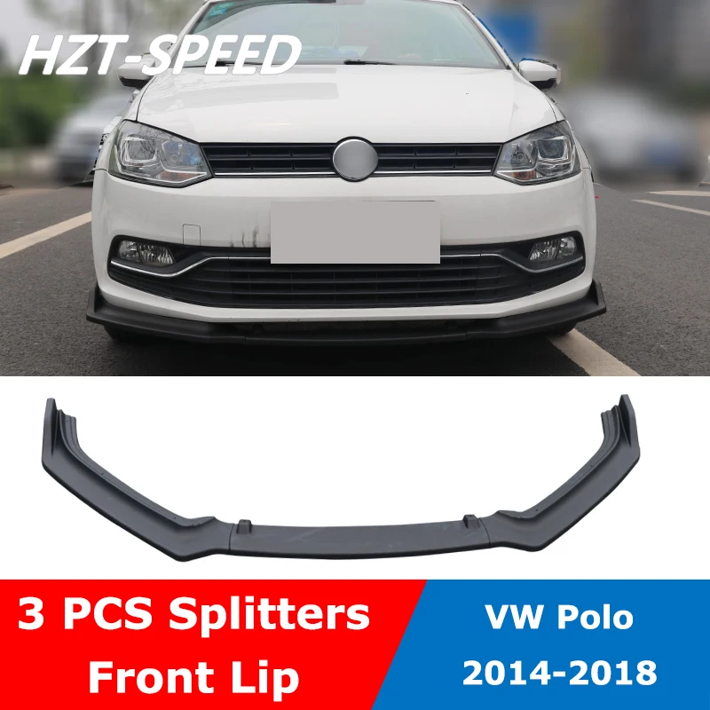 Polo 3 шт. сплиттер ABS передняя Лопата бампер спойлер диффузор для VW Polo