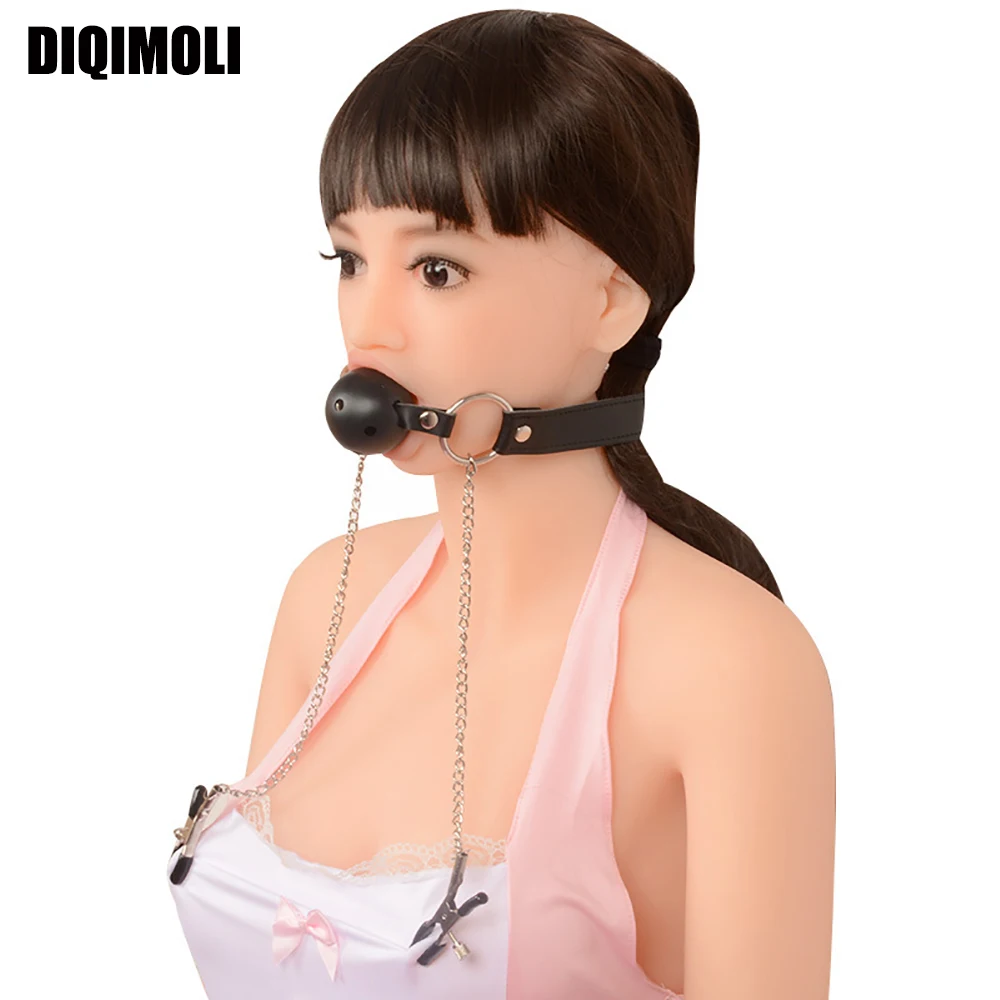 Mund Plug SM Nippel Clip Orale Fixierung Mund Gefüllt Rollenspiel Training Sklave Fetisch Paare Sex Flirten_voghion.com