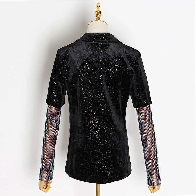 Goede Twotwinstyle Patchwork Diamanten Elegante Vrouwen Jassen Notched Lange Mouwen Perspectief Jas Vrouwelijke 2019 Herfst Mode Nieuwe