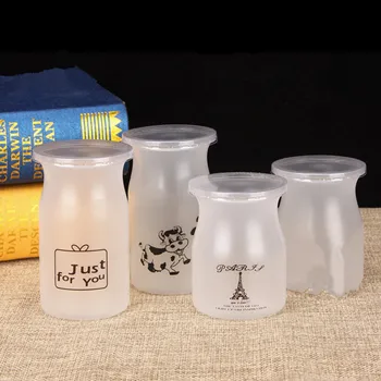 

50pcs High temperature resistant plastic PP caramel pudding cup with lid matte transparent thickening milk dessert yogurt bottle