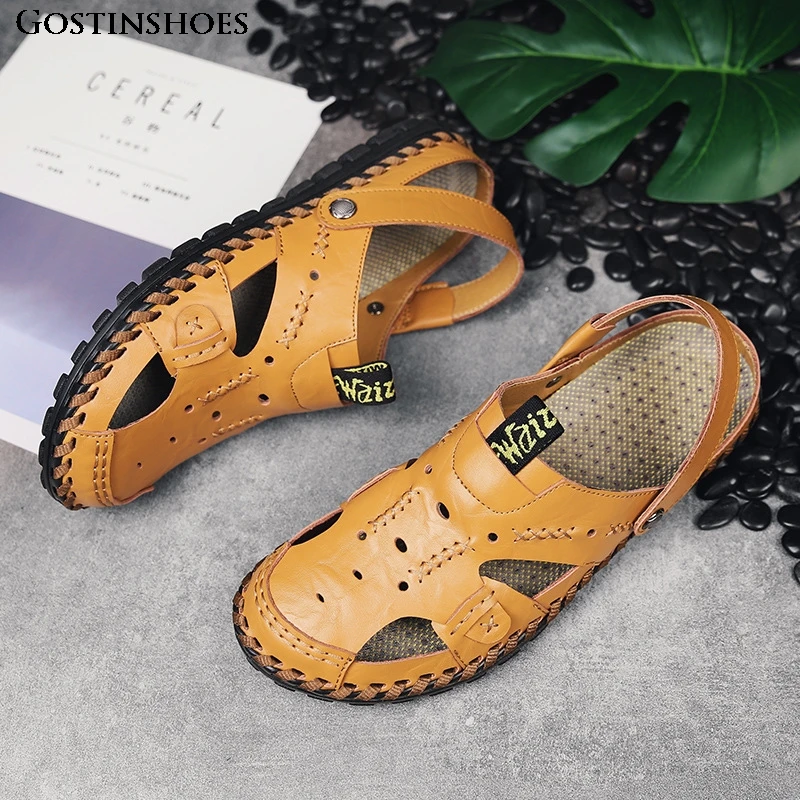 

Sandal Men Sandalias Hombre Cuero Genuine Leather Shoes Fashion Footwear Shoe Korean Style Sandale Homme Cuir