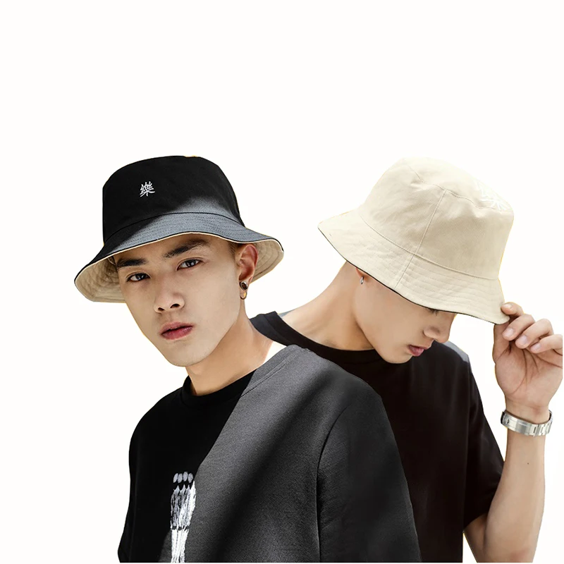 Korean Style Cotton Bucket Hats For Men 