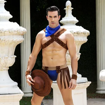 

Men's Sexy Jeans Cool Sexy Underwear Uniform Temptation Western Role Cosplay Clothes