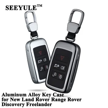 

SEEYULE New Car Key Case Cover Storage Bag Aluminum Alloy Key Shell for New Model Land Rover Range Rover Discovery Freelander