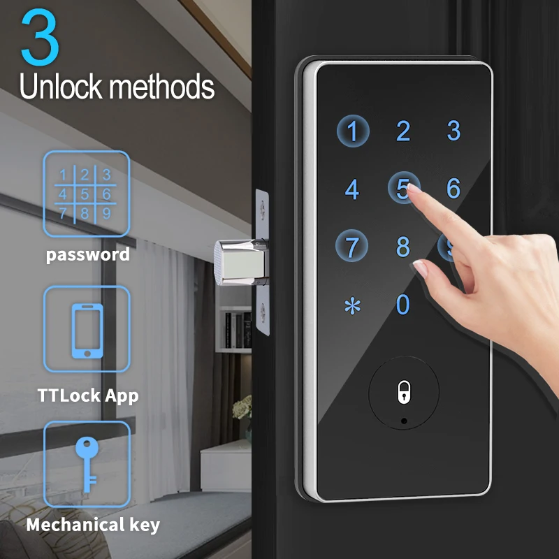 TTLock WIFI Mobile Phone Unlocking Fingerprint Magnetic Card Office Password Outdoor Household Electric Deadbolt Smart Door Lock |