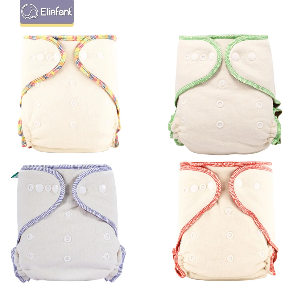 Cloth-Diaper Coffee-Fiber Night-Aio Washable Elinfant Cotton One-Size Hemp Heavy-Wetter