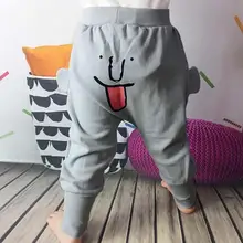 Весенне-осенняя одежда для маленьких мальчиков Хлопковые Штаны с эластичной резинкой на талии и принты животных из мультфильмов повседневная одежда для малышей