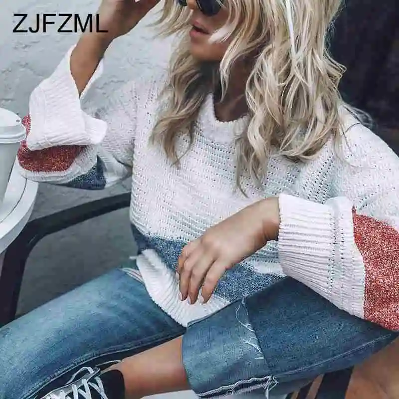 

Striped Autumn Winter Oversized Sweaters Women Jumpers Slim Knitwear Loose Top Hollow Out Causal Pullover Female Sueter Mujer