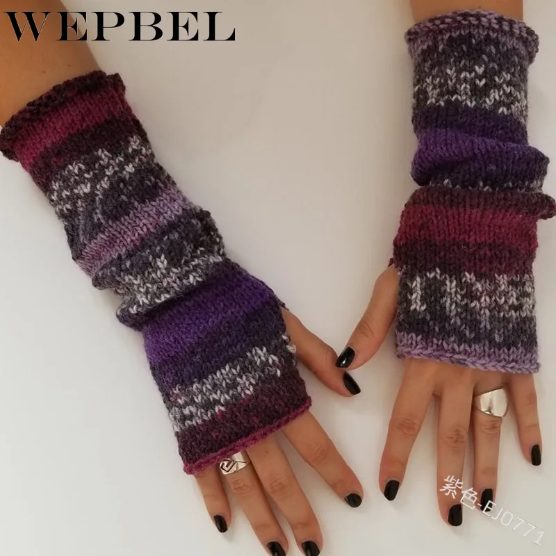 WEPBEL женские длинные перчатки осень зима теплые толстые модные повседневные мягкие эластичные женские перчатки