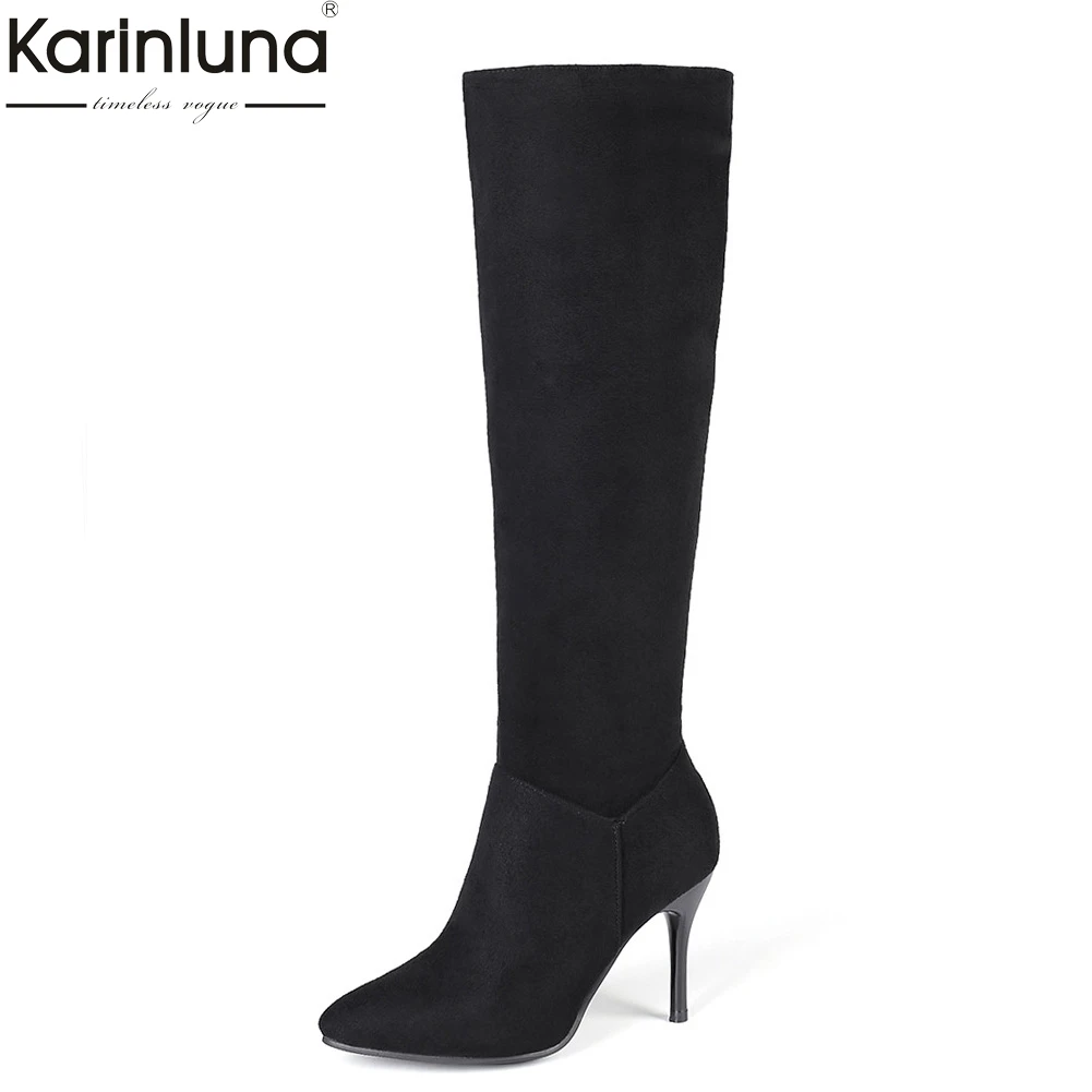 

Women's big Size 32-46 sexy Autumn Winter Shoes Woman Boots Female Thin High Heels zipper Knee High Boots Women Shoes