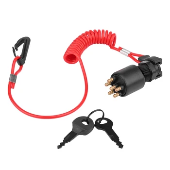 

Car Motorcycle Ignition Key Switch & Safety Lanyard 5005801plug & Play With No Wire Splicing Fit For Johnson Evinrude Boat