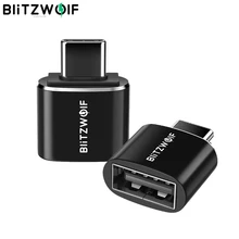 BlitzWolf BW-A4 mini type C к USB2.0 OTG адаптер конвертер 2 шт. для samsung huawei телефон высокоскоростные адаптеры для мобильных телефонов