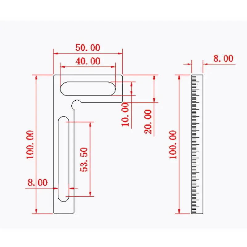 Плотник l-квадрат мини зажимные квадраты алюминий 100 мм высокоточные измерительные инструменты
